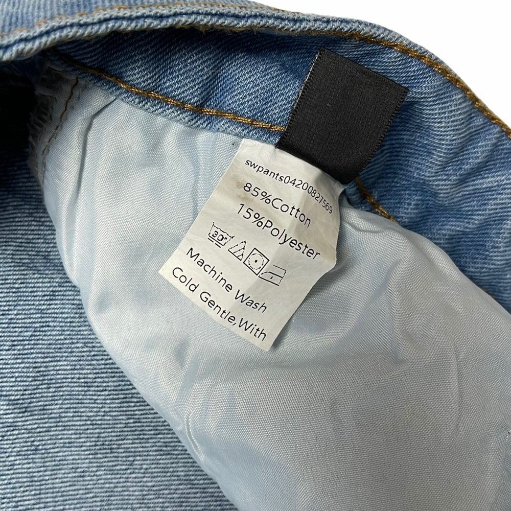 SHEIN | High Waist Panel Block Denim Jeans L - Picture 6 of 8